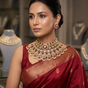 Polki Set With Earring, Beautiful Nacklace