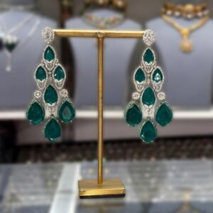 Emerald Earing With A.D Stone